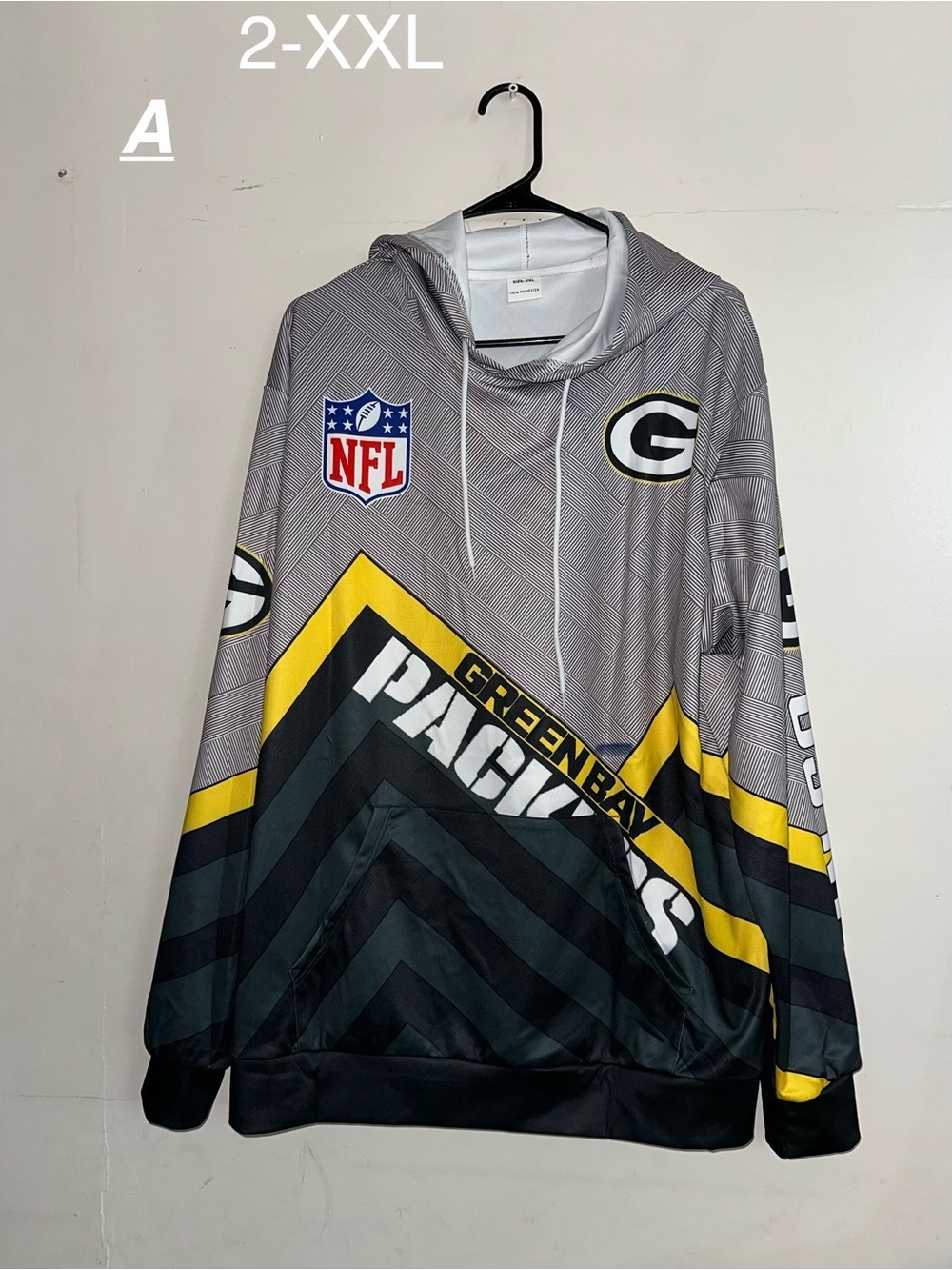 Green Bay Packers Gray & Yellow Men's Hoodie Sweatshirt